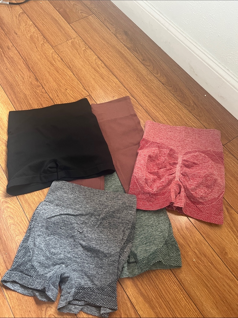 Seamless High-Waist Bike Shorts – Black, Brown, Gray, Green, Pink